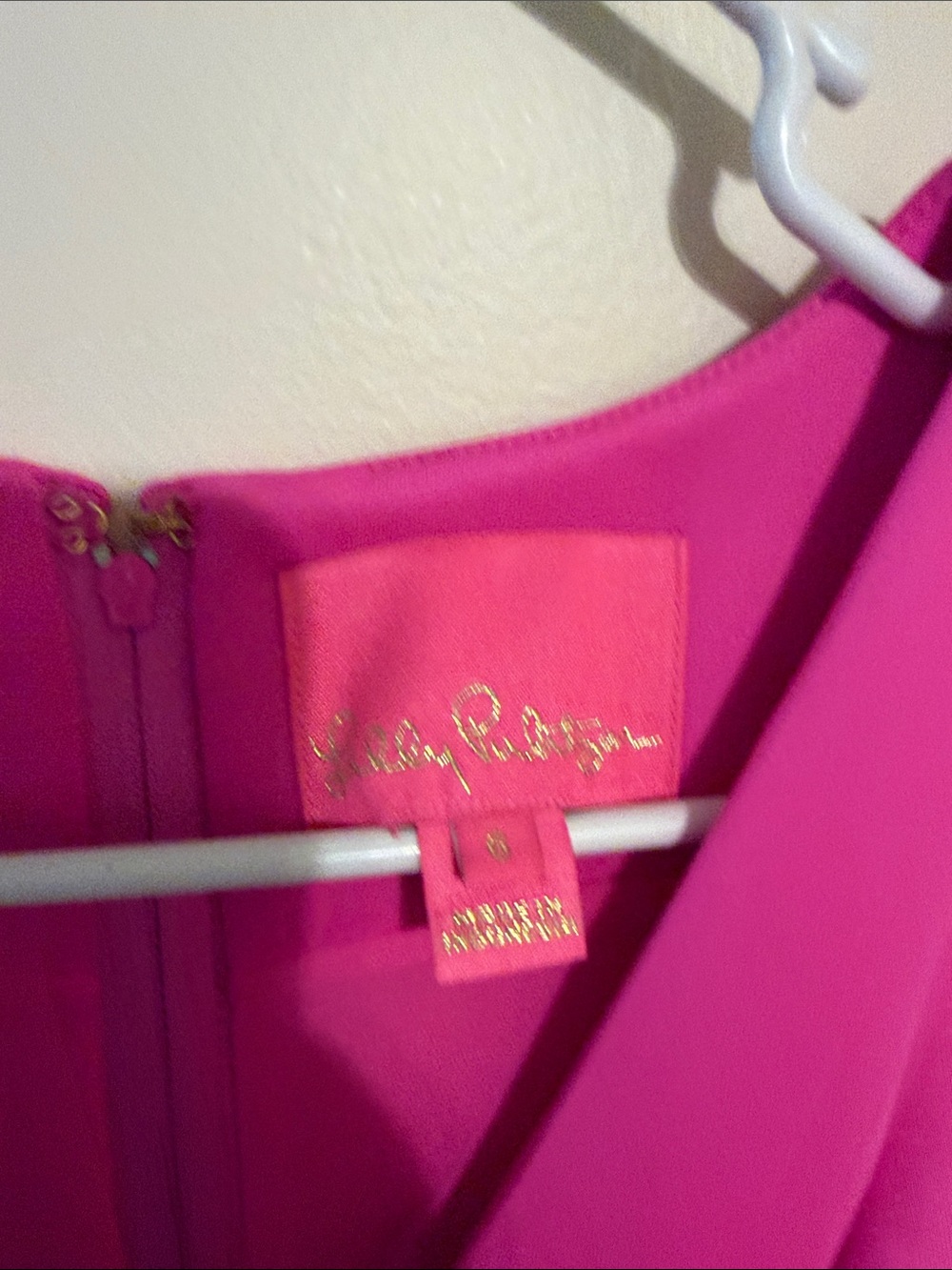 Fuchsia Ruffle V-Neck Dress - Picture 2 of 6